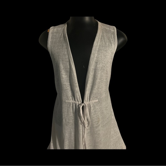 Eileen‎ Fisher White Linen Knit Tie Front vest. Size XL - Picture 5 of 14